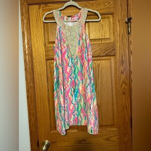 ⭐️ Lilly Pulitzer Cadence Silk dress Jewels HTF medium 🦄